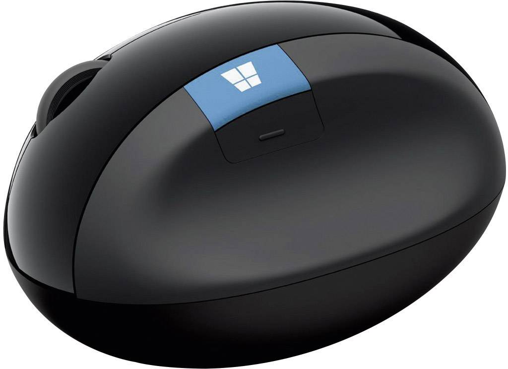 Microsoft Sculpt Ergonomic Mouse Kabellose ergonomische Maus Funk Optisch Schwarz 4 Tasten 1000 dpi Ergonomisch