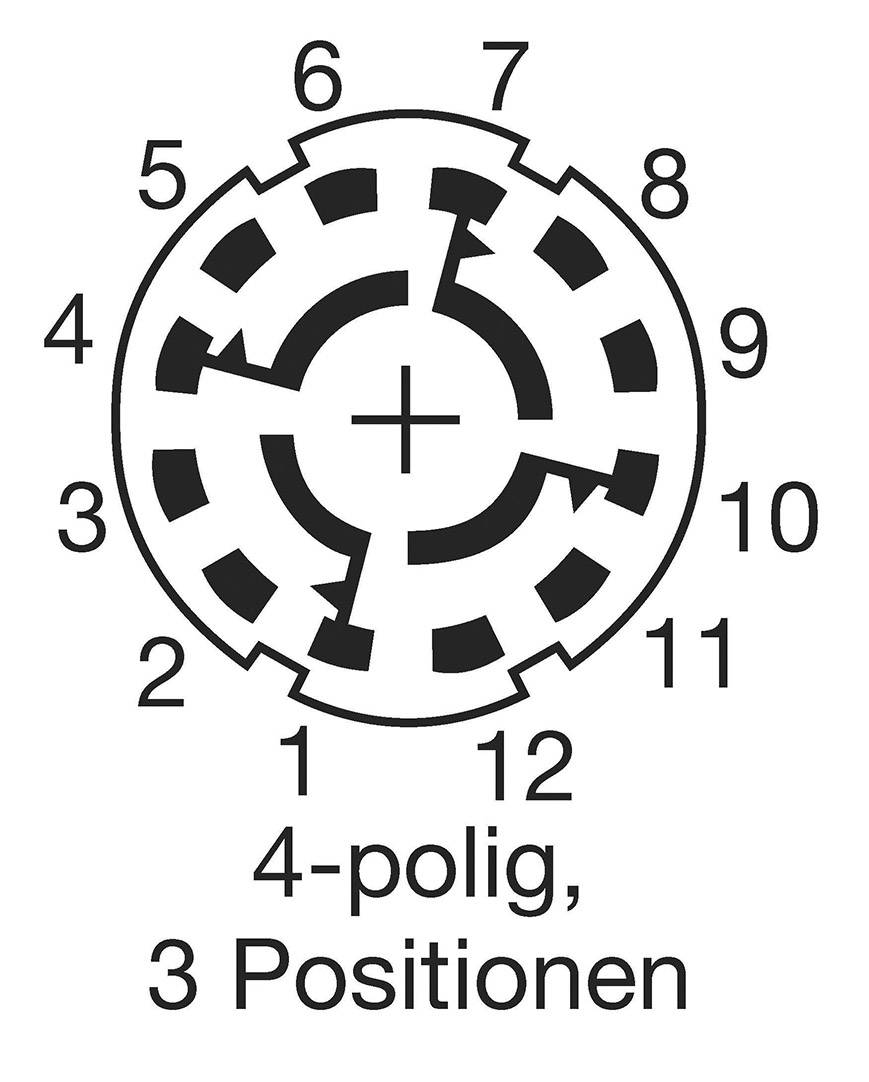 Lorlin Stufenschalter 250 V/AC für Printmontage CK-1052