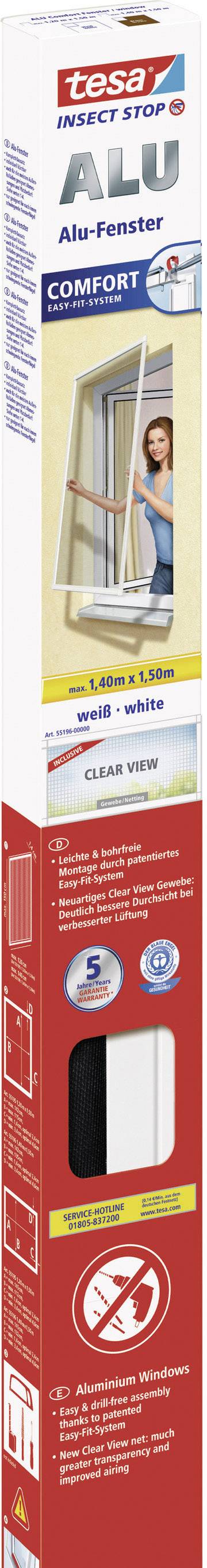 tesa ALU COMFORT 55196-00002-00 Fliegengitter (B x H) 1400 mm x 1500 mm Weiß 1 St.