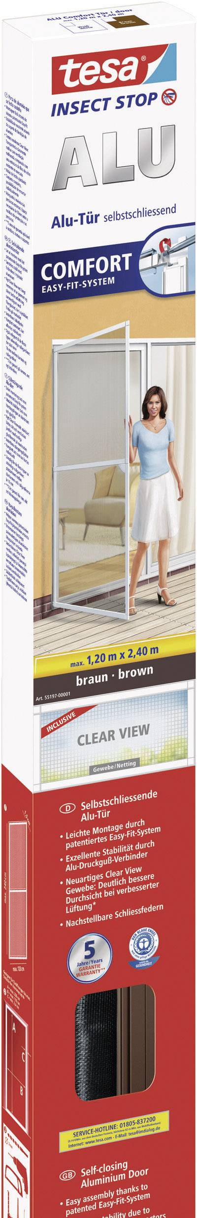 tesa Comfort Alu 55197-01 Fliegengitter (L x B) 2400 mm x 1200 mm Braun 1 St.