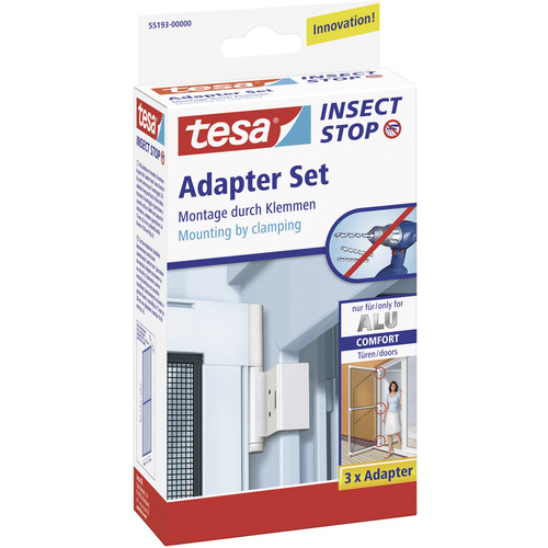 TESA 55193-00 Adapter Alu Comfort Fliegengitter Adapter-Set Passend für Marke (Tiervertreiber) Tesa