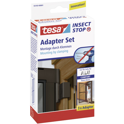TESA 55193-01 Adapter Alu Comfort Fliegengitter Adapter-Set Passend für Marke (Tiervertreiber) Tesa