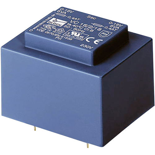 Block VC 16/2/12 Transformateur pour circuits imprimés 1 x 230 V 2 x 12 V/AC 16 VA 666 mA