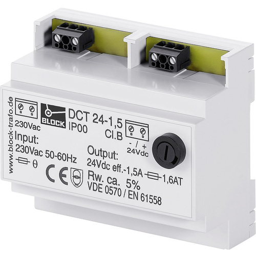 Block DCT 24-2,5 Ungeregelte Gleichstromversorgung 24 V/DC 2.5A 60W Anzahl Ausgänge:1 x Inhalt 1St.
