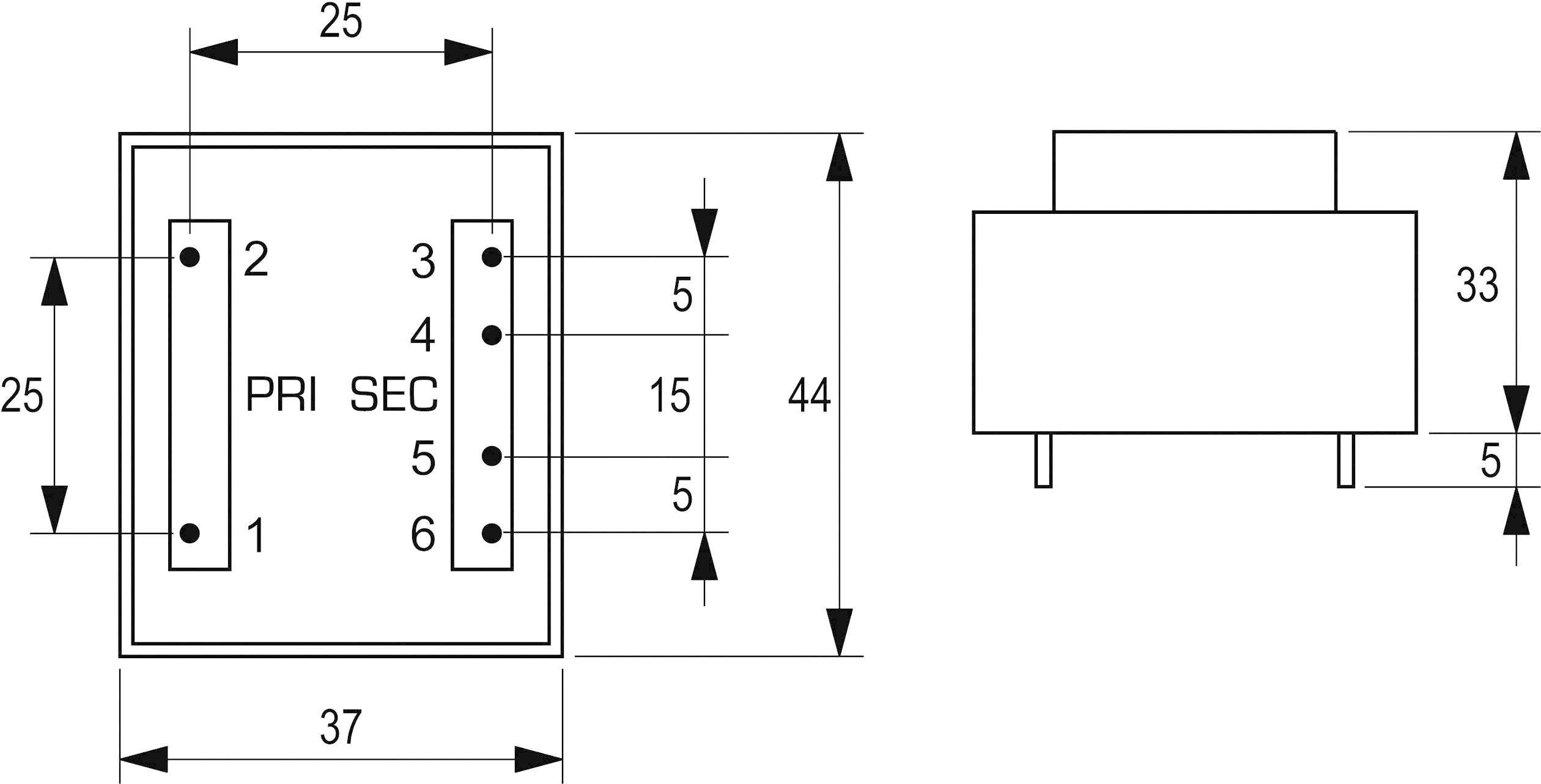 Block VC 5,0/2/12 Printtransformator 1 x 230 V 2 x 12 V/AC 5 VA 208 mA