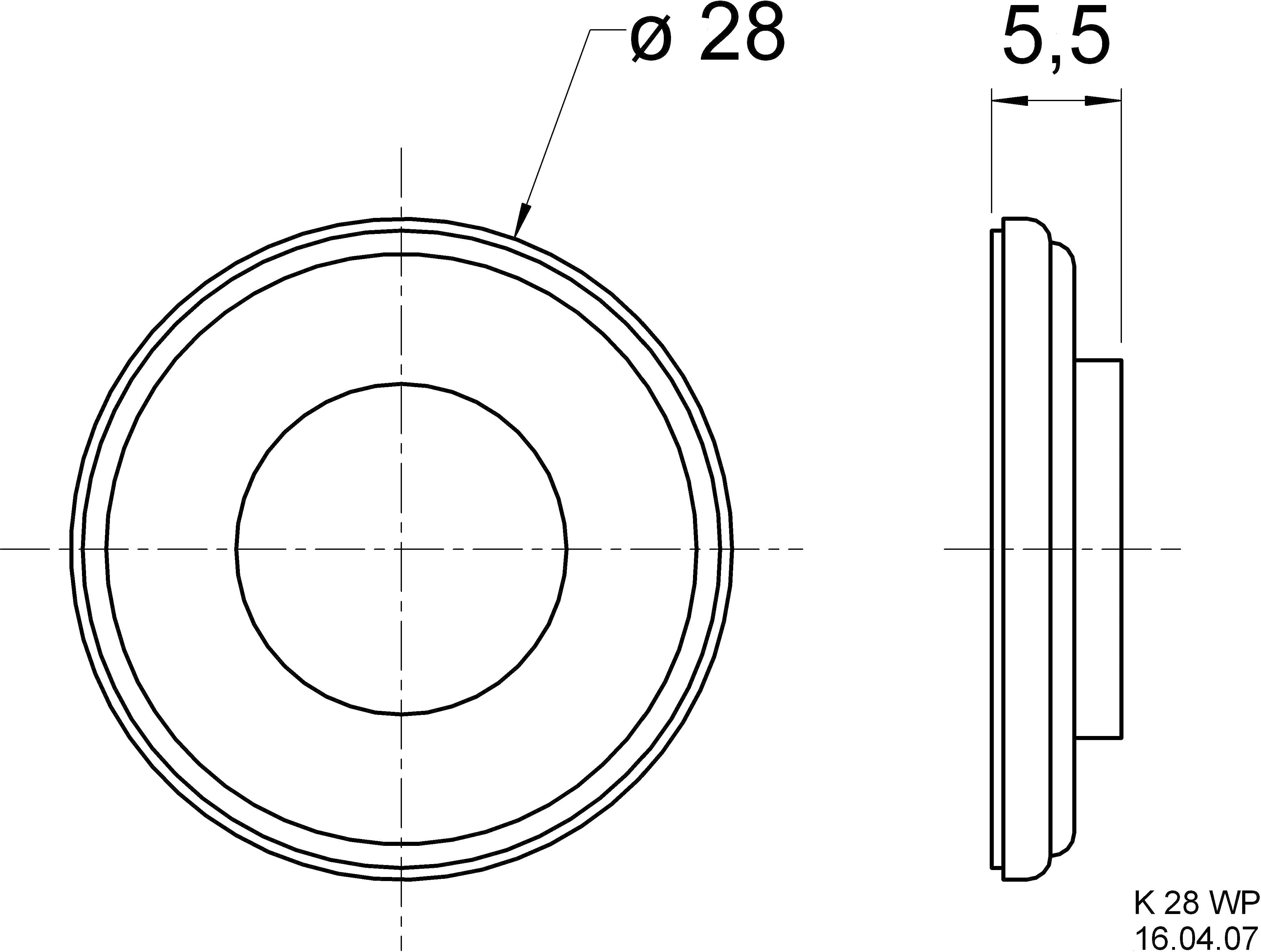 Visaton K 28 WP - 50 Ohm 1.1 Zoll 2.8cm Kleinlautsprecher 1W 50Ω Schwarz Kunststoff-Membran