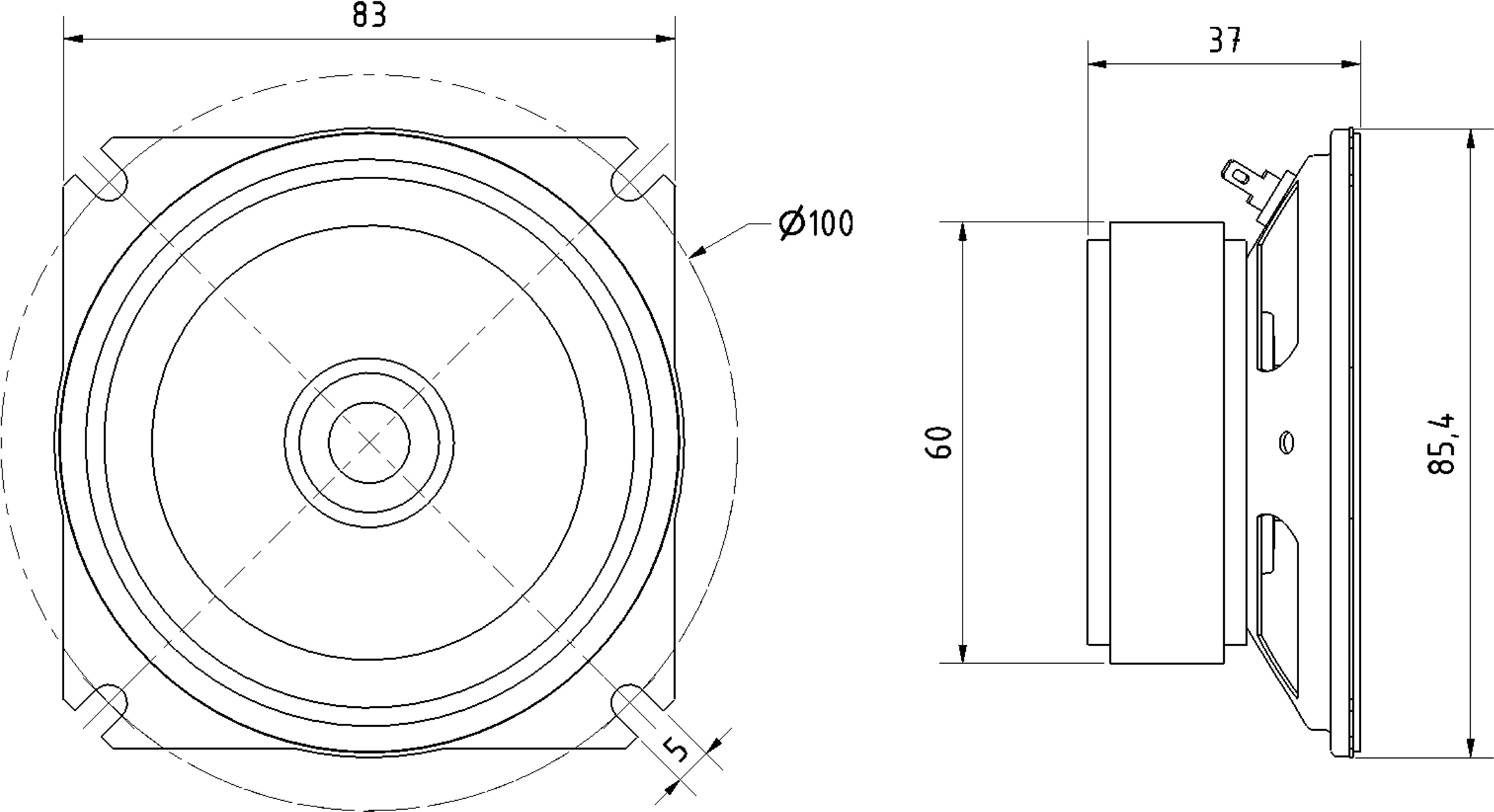 Visaton SL 87 XA - 8 Ohm 3.3 Zoll 8cm Breitbänder 20W 8Ω Transparente Membran, UV-beständig