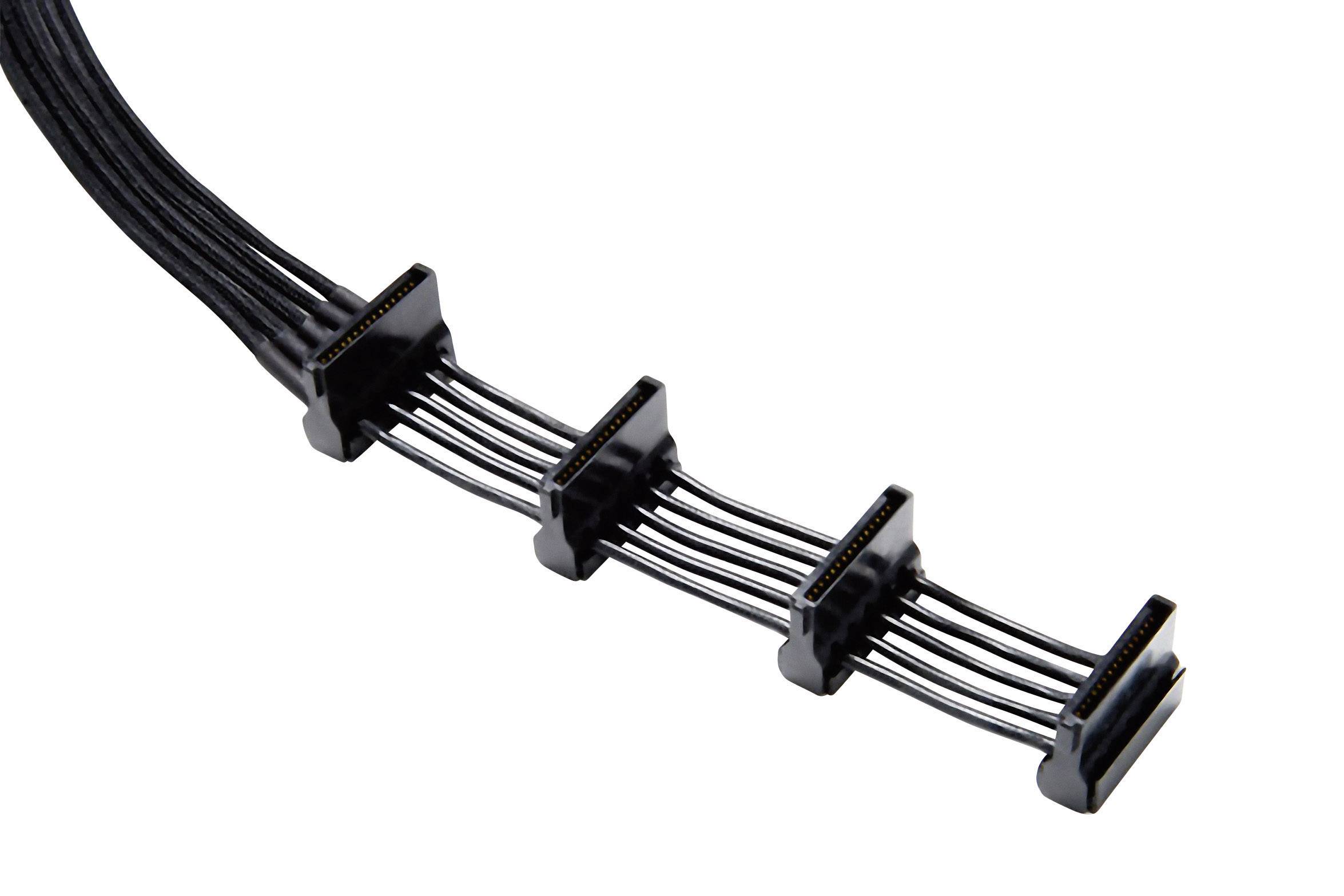 BeQuiet Strom Anschlusskabel [4x SATA-Strom-Stecker 15pol. - 1x IDE-Strom-Buchse 4pol.] 0.42 m Schwarz