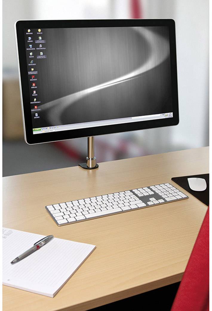 Goobay ScreenFlex 1fach Monitor-Tischhalterung 33,0 cm (13") - 68,6 cm (27") Schwarz, Silber Höhenverstellbar, Neigbar, Schwenkbar