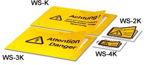 Warn-Kombischild Achtung Folie selbstklebend 10 St.