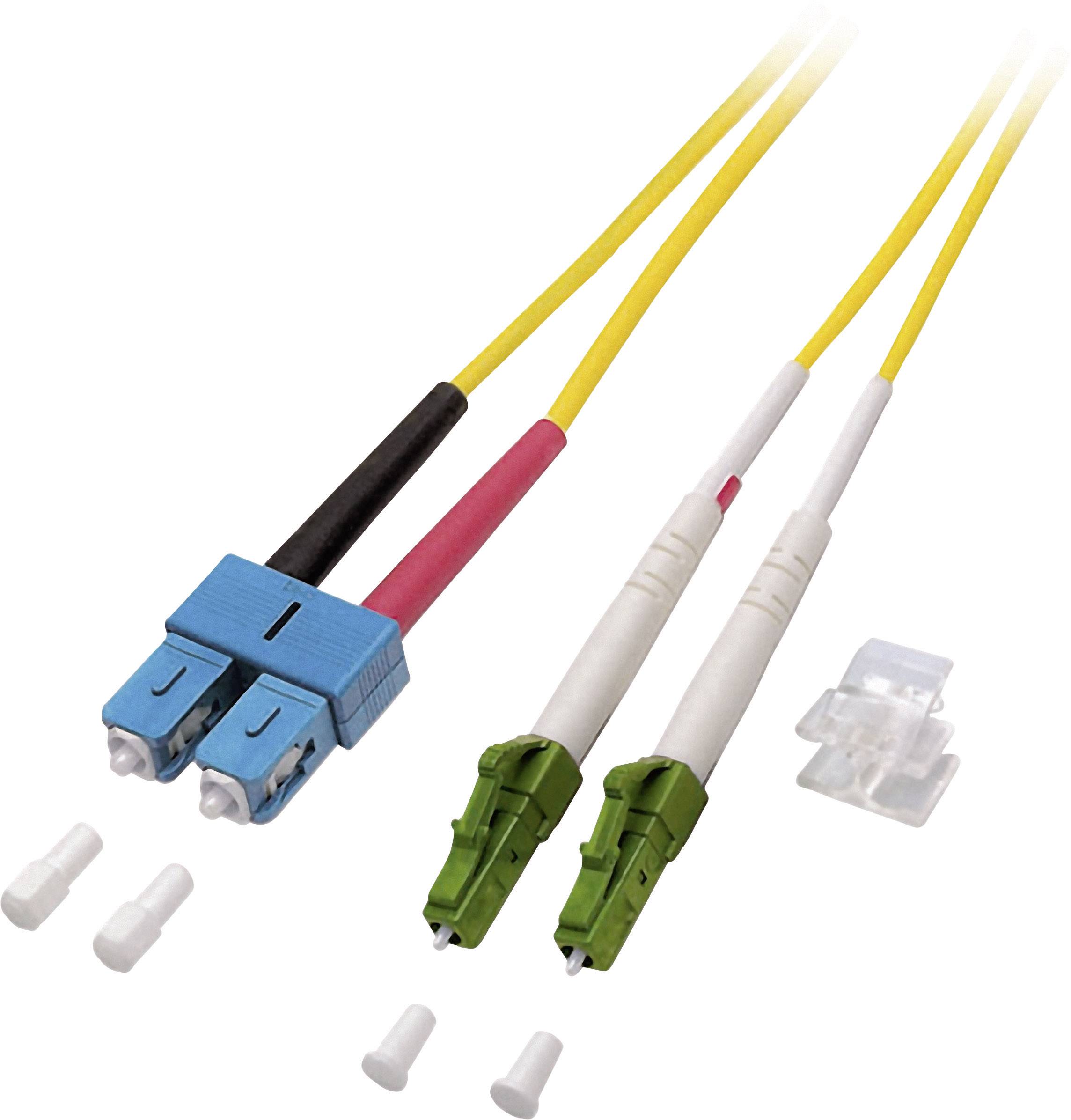 EFB Elektronik O0383.3 Glasfaser LWL Anschlusskabel 3.00 m Gelb [1x LC/APC 8°-Stecker - 1x SC-Stecker] 9/125 µ Singlemode OS2