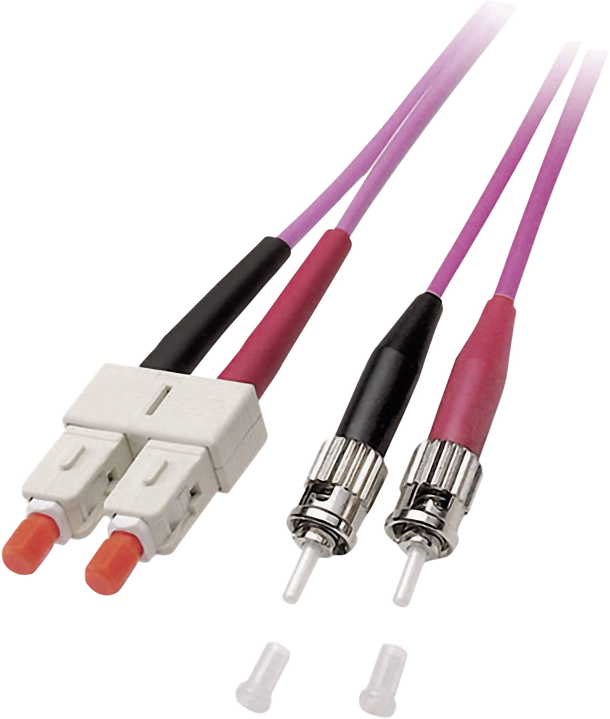 EFB Elektronik O0347.5 Glasfaser LWL Anschlusskabel 5.00 m Violett [1x SC-Stecker - 1x ST-Stecker] 50/125 µ Multimode OM4