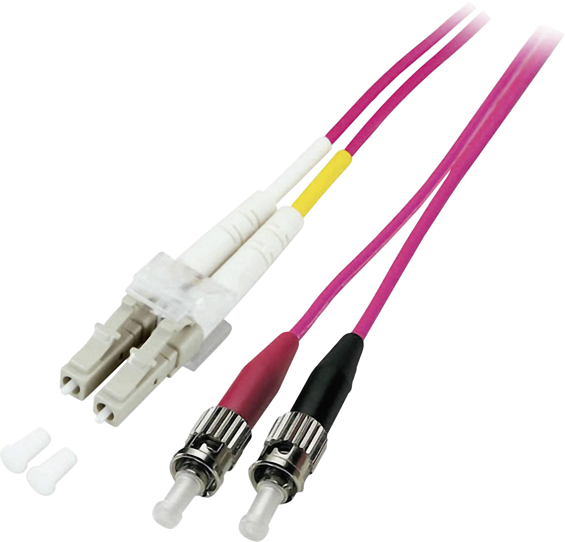 EFB Elektronik O0326.20 Glasfaser LWL Anschlusskabel 20.00 m Violett [1x LC-Stecker - 1x ST-Stecker] 50/125 µ Multimode OM4