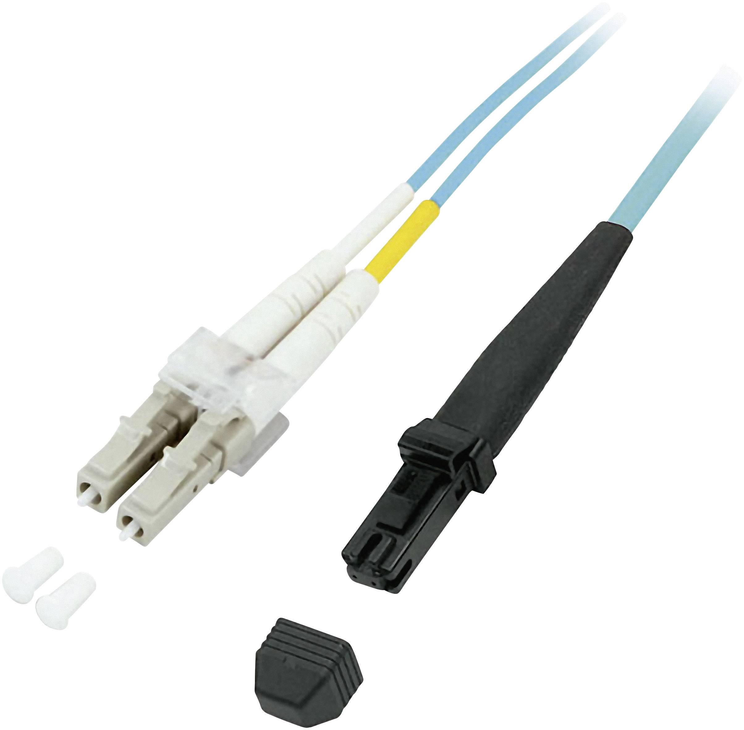 EFB Elektronik O0680.1 Glasfaser LWL Anschlusskabel 1.00 m Türkis [1x MTRJ-Stecker - 1x LC-Stecker] 50/125 µ Multimode OM3