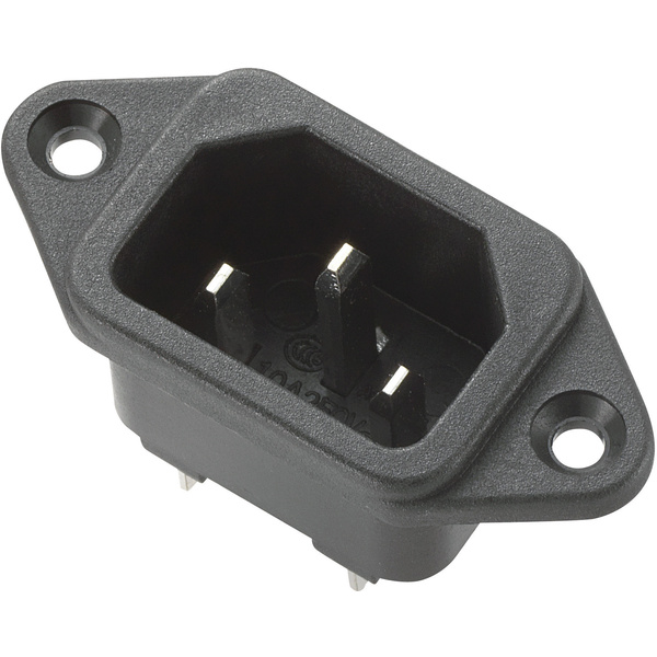 TRU COMPONENTS 781/SW IEC connector Plug, vertical mount Total number of pins: 3 10 A Black