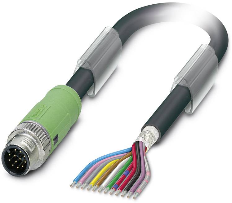 Phoenix Contact 1430048 Sensor-/Aktor-Steckverbinder, konfektioniert M12 Stecker, gerade 1.50 m Polzahl Sensoren: 12 1 St.