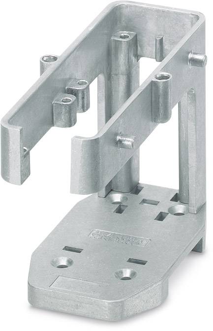 Metallhalterung zur Wandbefestigung, geeignet für elektrische Schaltkästen. Robust, mit mehreren Schraublöchern zur Montage.