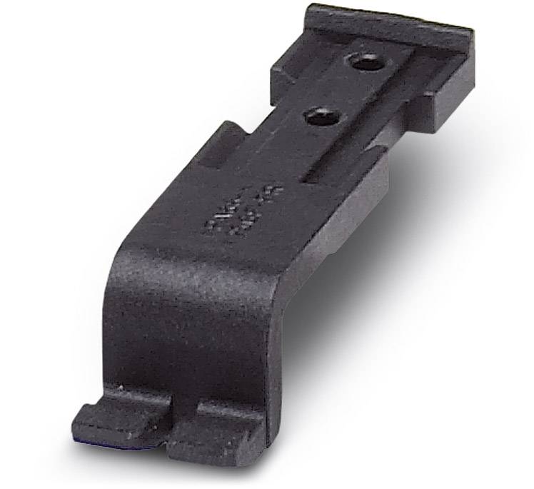 Ein schwarzes Kunststoff-Bauteil mit mehreren Öffnungen. Möglicherweise ein Adapter oder eine Halterung für ein technisches Gerät.