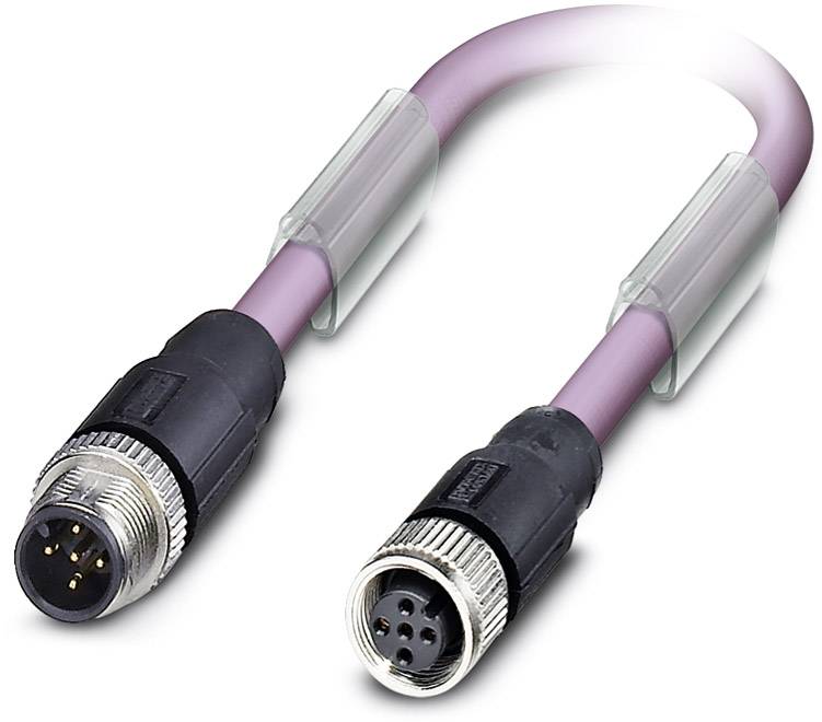 Phoenix Contact 1518575 Sensor-/Aktor-Datensteckverbinder, konfektioniert M12 Stecker, gerade, Buch