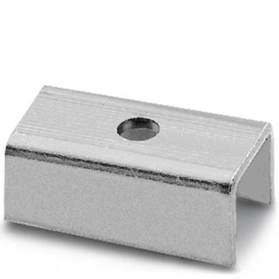 Metallwinkel mit Loch in der Mitte, verwendet für Befestigungszwecke.