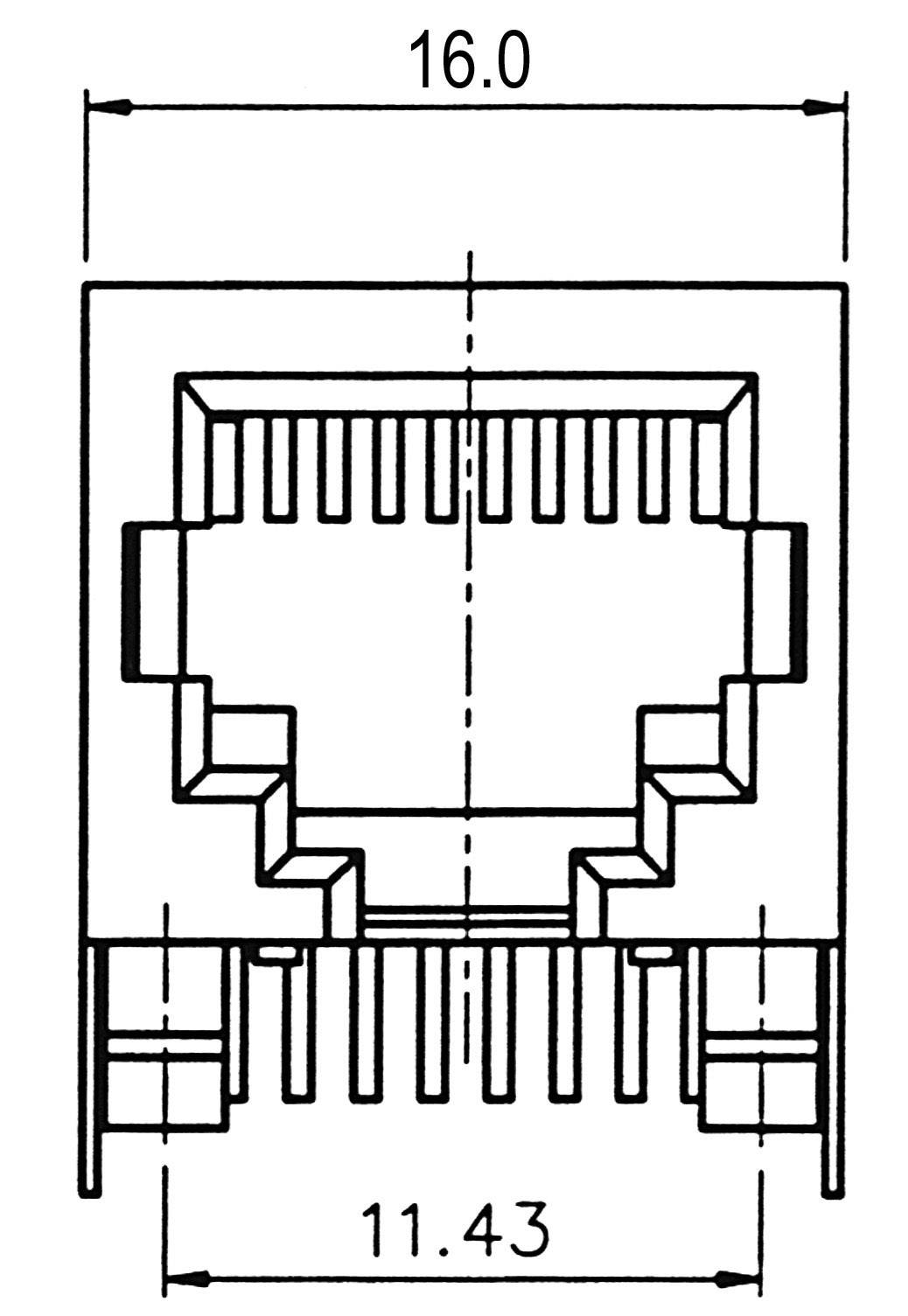 TRU Components TC-A-20042-LP/FS-203 Modulare Einbaubuchse 1586526 Buchse, Einbau horizontal Polzahl Sensoren 8P8C