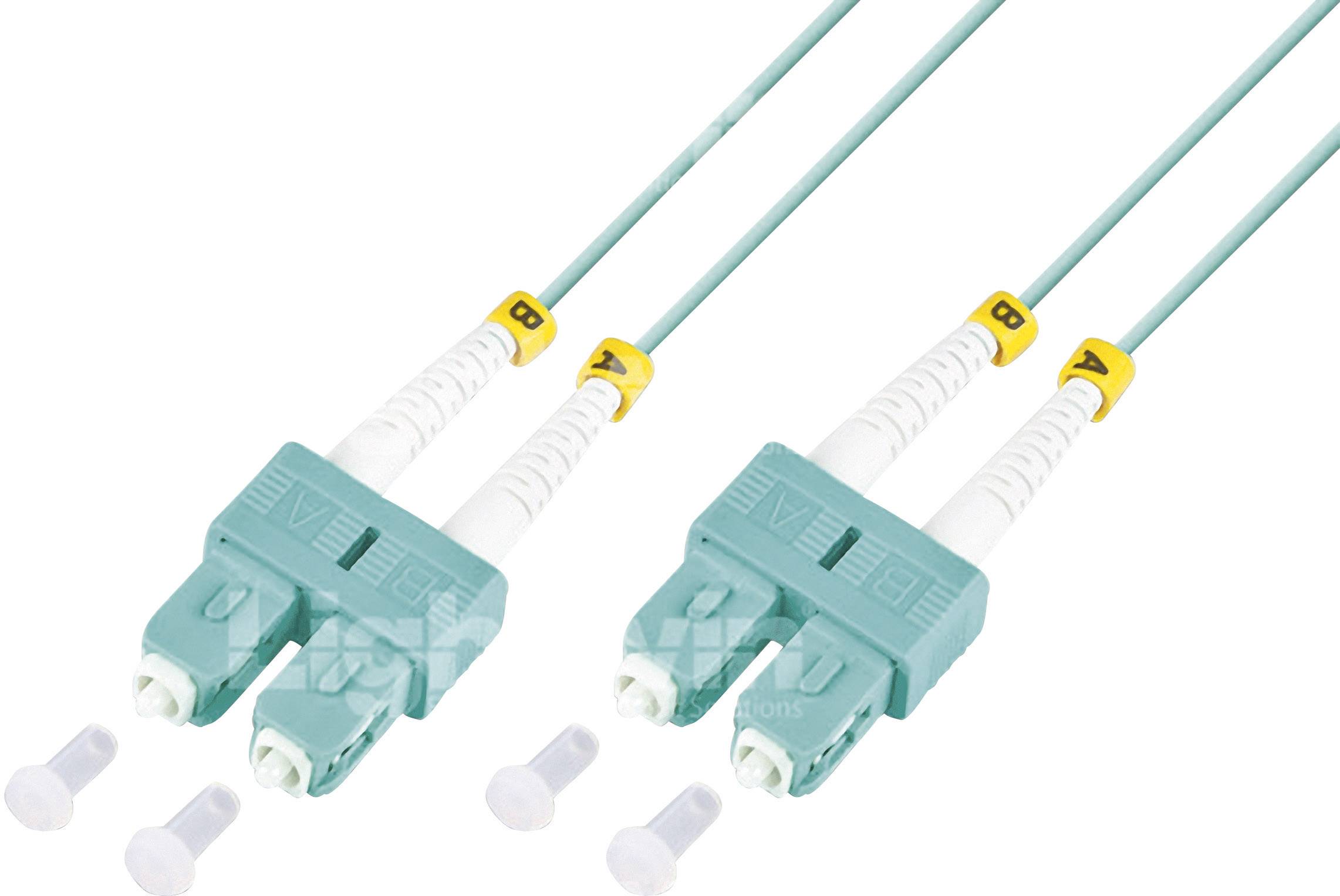 Lightwin LDP-50 SC-SC 2.0 OM3 Glasfaser LWL Anschlusskabel 2.00 m Türkis [1x SC-Stecker - 1x SC-Stecker] 50/125 µ Multimode OM3