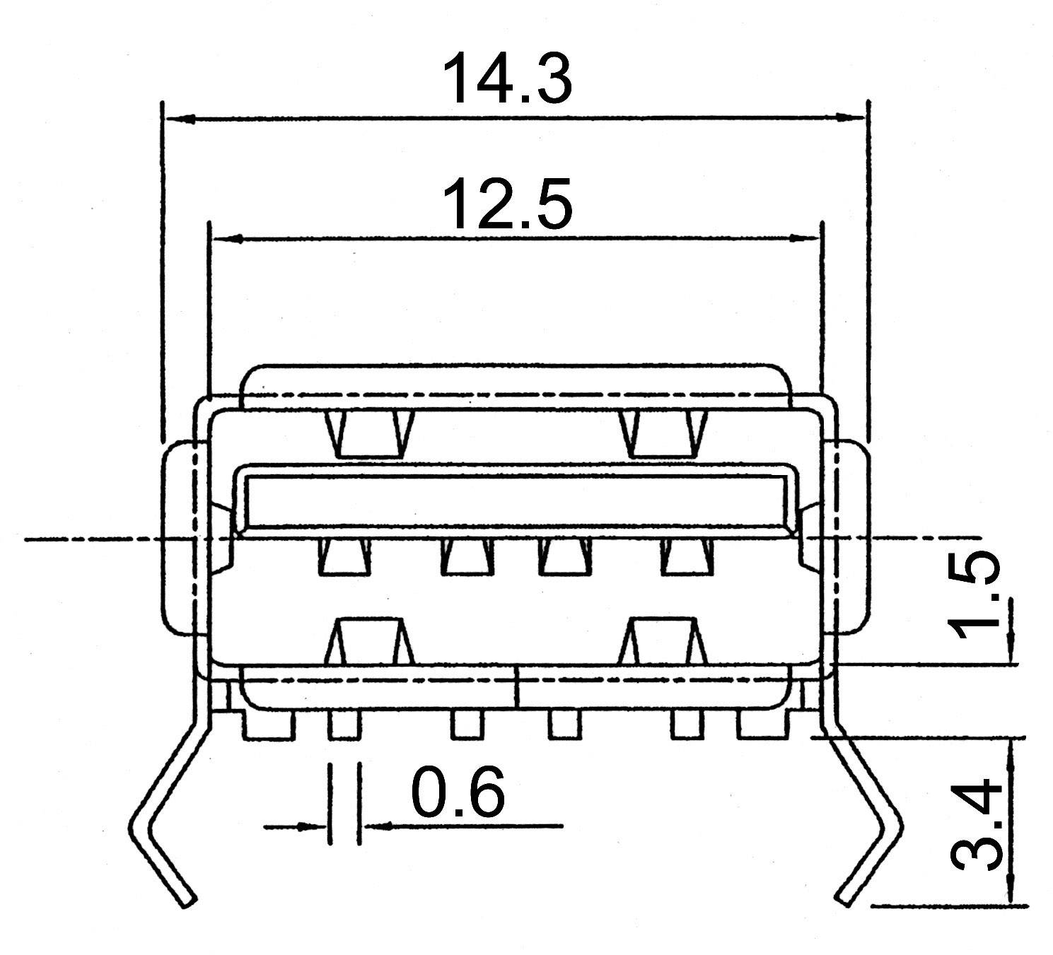 Assmann WSW USB-Einbaubuchse-SMD 2.0 Buchse, Einbau horizontal A-USB A/SMT A-USB A/SMT Inhalt