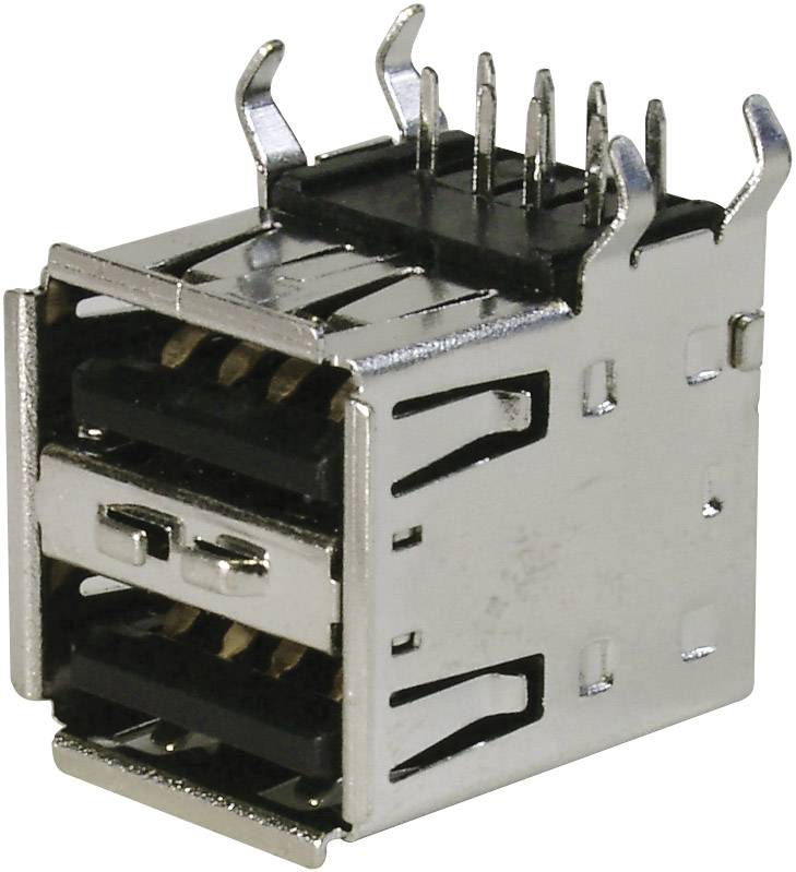 TRU Components USB-Einbaubuchse 2.0 - Dual Port Buchse, Einbau TC-A-USB A-2P-203 USB A 1586531 Inha