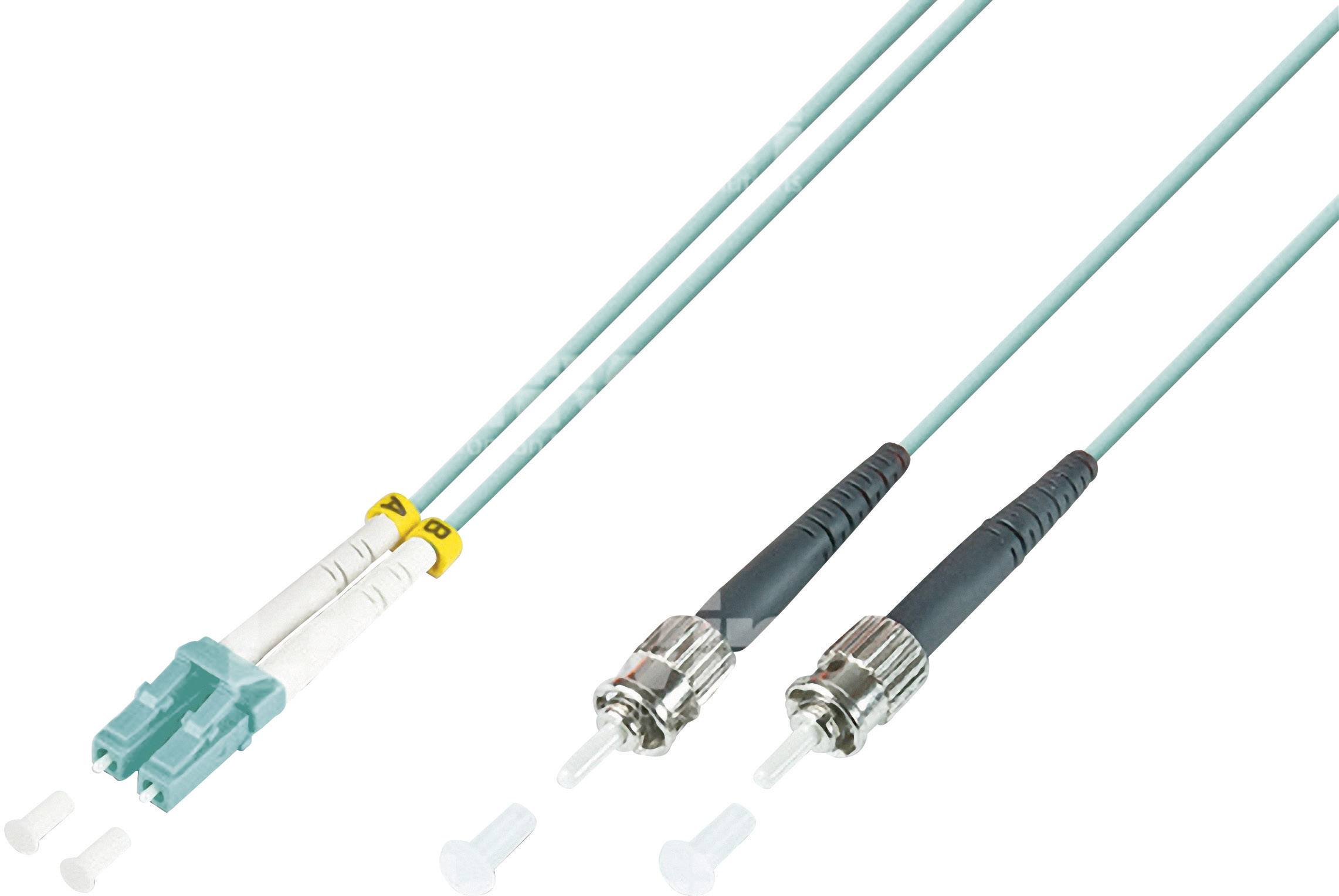 Lightwin LDP-50 LC-ST 1.0 OM3 Glasfaser LWL Anschlusskabel 1.00 m Türkis [1x LC-Stecker - 1x ST-Stecker] 50/125 µ Multimode OM3