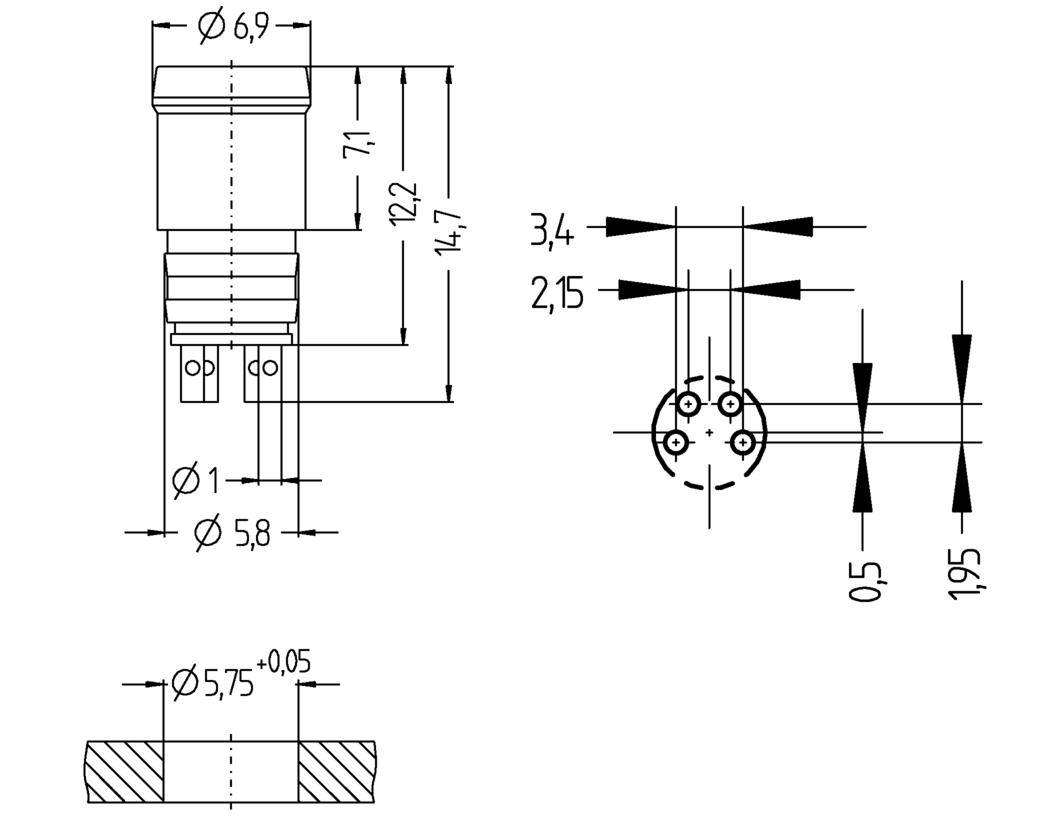 Escha 8008164 Sensor-/Aktor-Einbausteckverbinder M8 Stecker, Einbau Polzahl Sensoren: 4