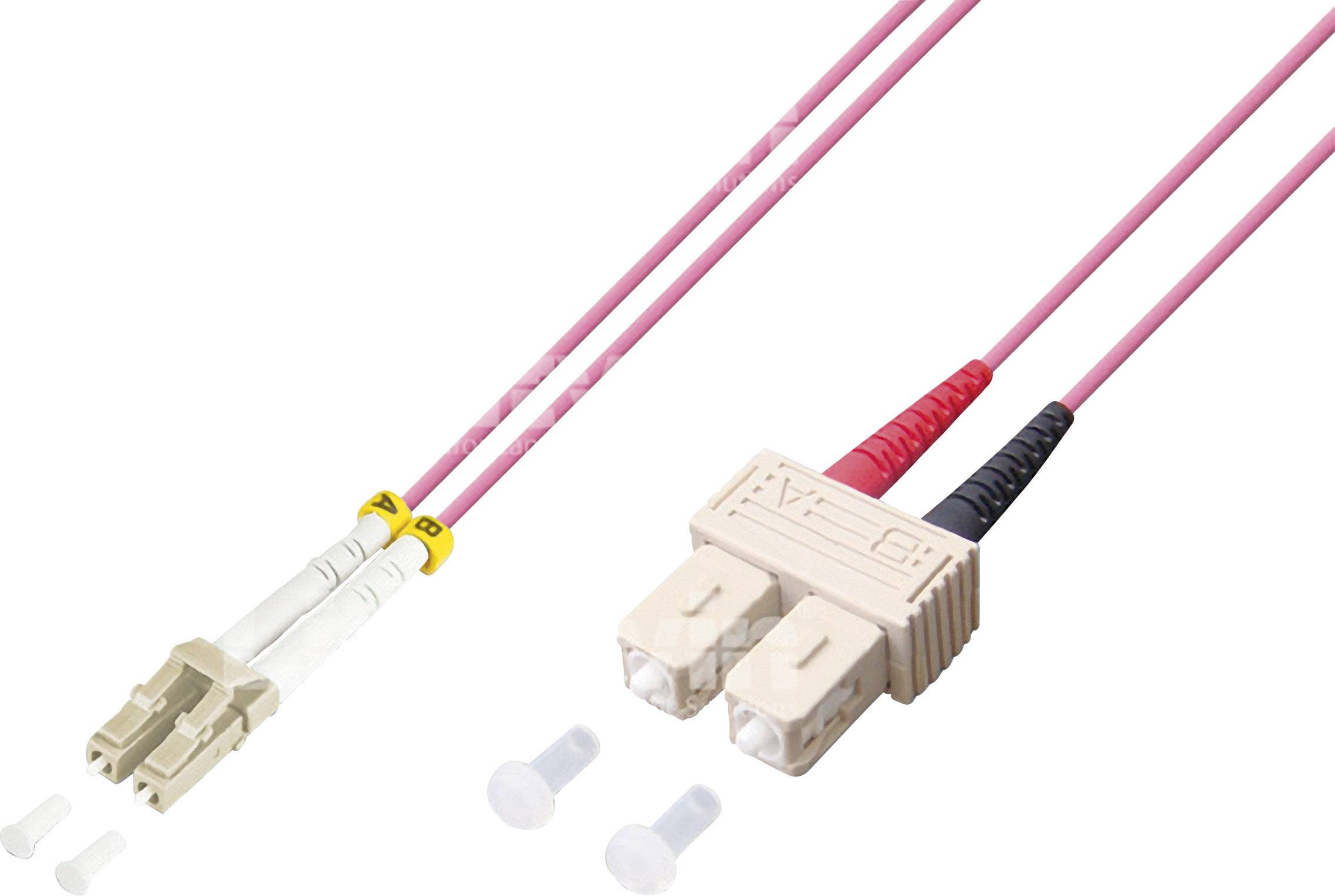 Lightwin LDP-50 LC-SC 1.0 OM4 Glasfaser LWL Anschlusskabel 1.00 m Magenta [1x LC-Stecker - 1x SC-Stecker] 50/125 µ Multimode OM4