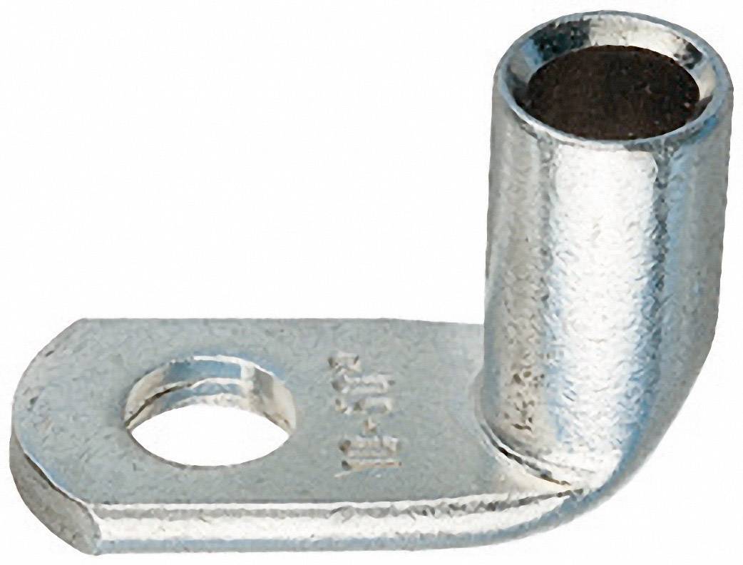 Metallische Kabelöse, rechteckige Basis mit Loch für Schraubbefestigung, zylindrische Öffnung an der Oberseite zur Kabelaufnahme.