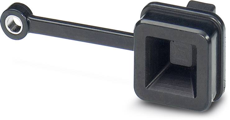 Ein schwarzer, viereckiger Werkstückhalter mit langem Arm, abgebildet auf weißem Hintergrund.