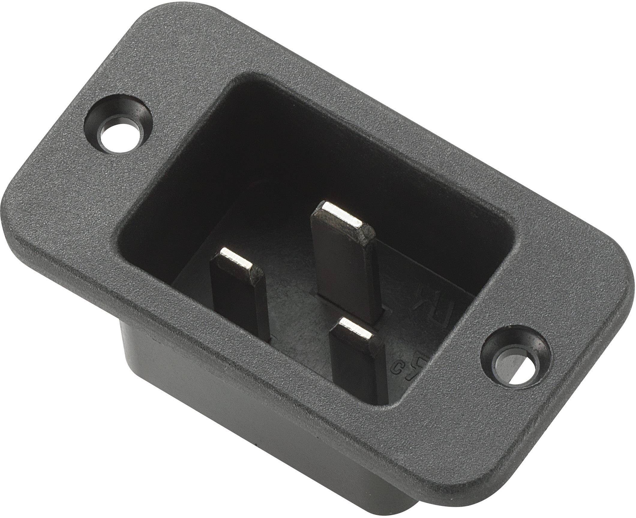 TRU Components 717547 Kaltgeräte-Steckverbinder Stecker, Einbau horizontal Gesamtpolzahl: 2 + PE 16A Schwarz