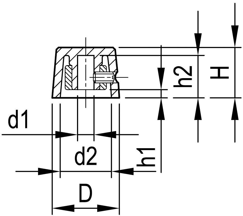 OKW A1316240 A1316240 Drehknopf mit Zeiger Schwarz (Ø x H) 16.4mm x 12.3mm 1St.