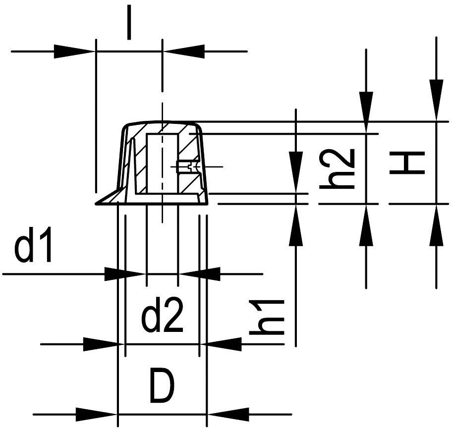 OKW A1685540 A1685540 Drehknopf Schwarz (Ø x H) 11.4mm x 10.5mm
