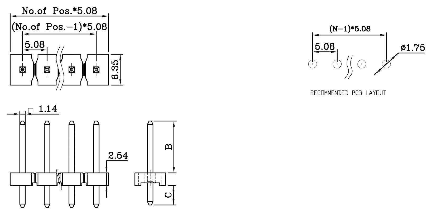 W & P Products Stiftleiste (Standard) Anzahl Reihen: 1 Polzahl je Reihe: 16 985-10-16-1-50