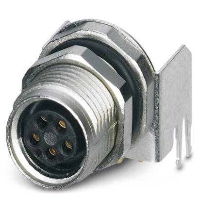 Sechspoliger elektrischer Stecker mit Metallgehäuse, geeignet für industrielle Anwendungen.