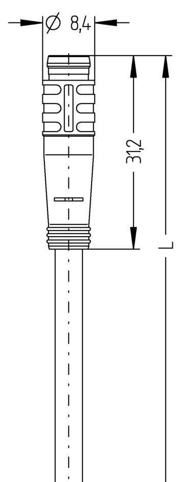 Escha 8052496 Sensor-/Aktor-Steckverbinder, konfektioniert M8 Stecker, gerade 2.00 m Polzahl Sensor