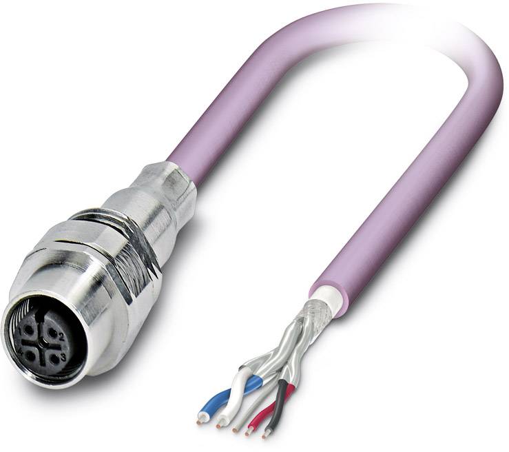 Phoenix Contact 1525694 Sensor-/Aktor-Einbausteckverbinder M12 Buchse, Einbau 2.00m Polzahl Sensoren: 5 1St.