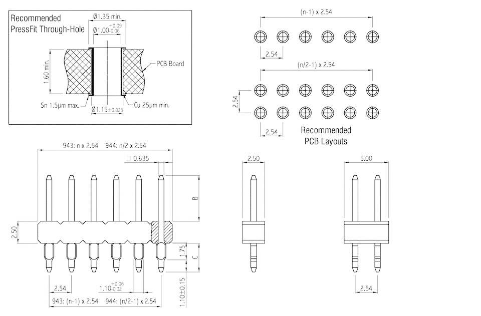 TRU Components Stiftleiste (Standard) Anzahl Reihen: 1 Polzahl je Reihe: 4 TC-1886S-12-004-00
