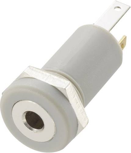 TRU Components 1572253 Klinken-Steckverbinder 2.5 mm Buchse, Einbau vertikal Polzahl: 4 Stereo Grau