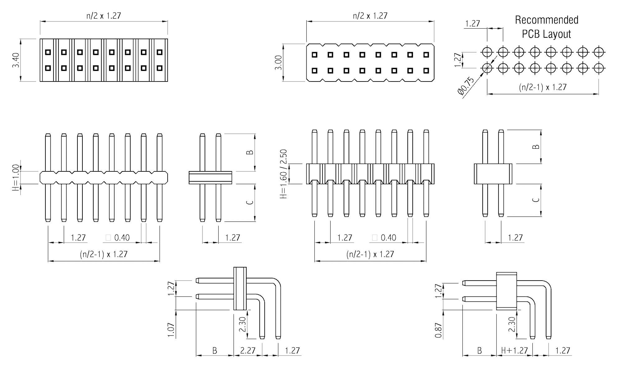 W & P Products Stiftleiste (Standard) Anzahl Reihen: 2 Polzahl je Reihe: 4 712-1-008-1-10-00