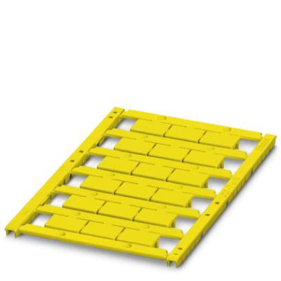 Gelbes Kunststoffpalette mit rechteckigem Muster, geeignet für industrielle Anwendungen zur Lagerung und Transport von Waren.