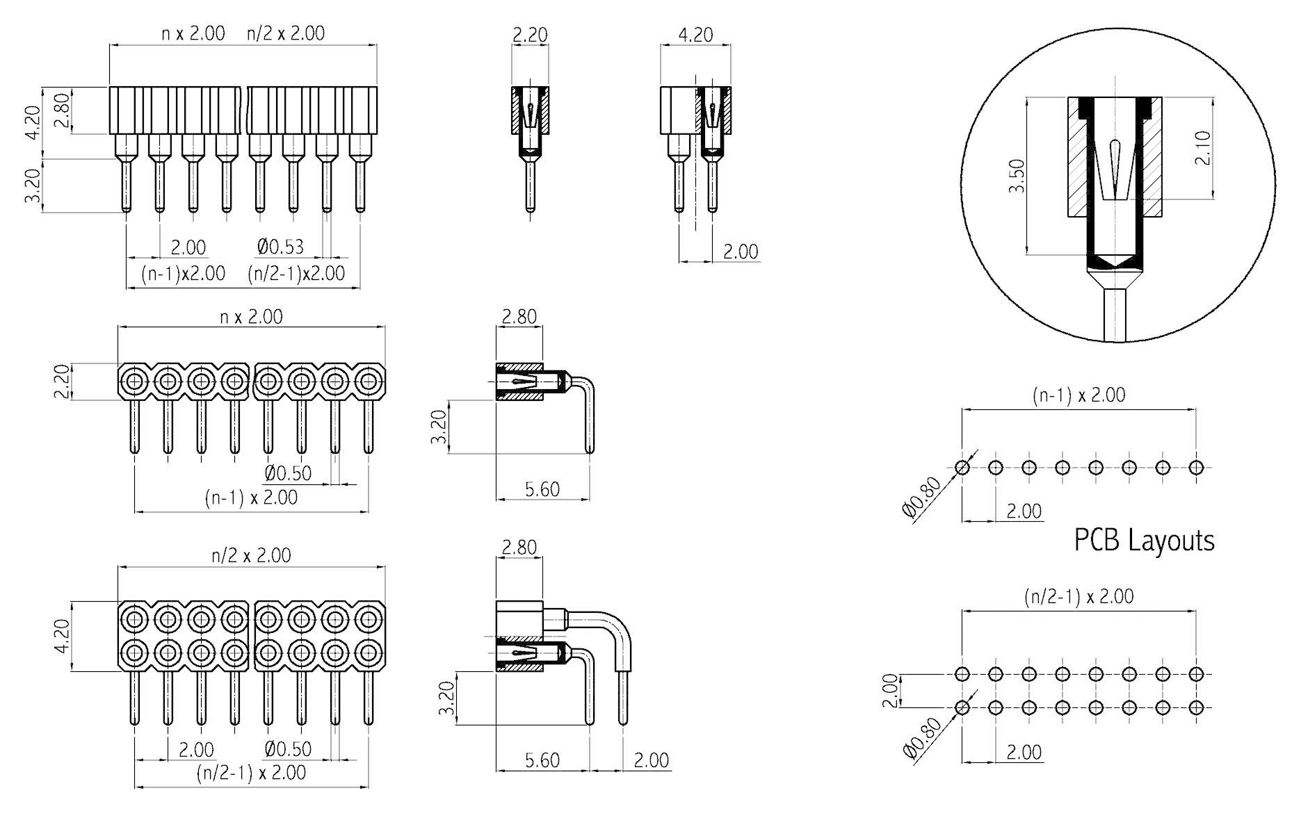 W & P Products Buchsenleiste (Präzision) Anzahl Reihen: 1 Polzahl je Reihe: 20 257-020-1-50-00-6