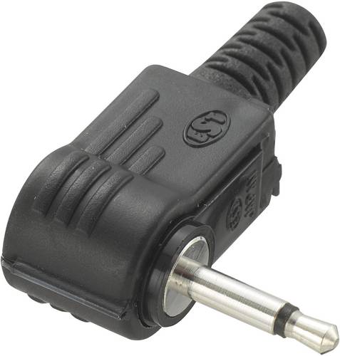 TRU COMPONENTS 718989 Klinken-Steckverbinder 2.5 mm Stecker, gewinkelt Polzahl: 2 Mono Schwarz