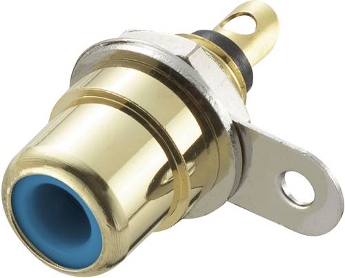 TRU COMPONENTS 719232 Cinch-Steckverbinder Buchse, Einbau vertikal Polzahl: 2 Blau