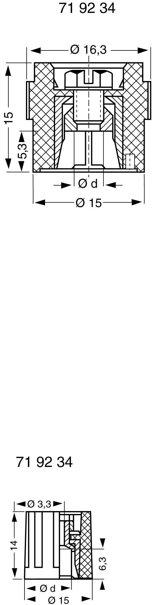 Mentor 331.6 331.6 Drehknopf mit Zeiger Schwarz (Ø x H) 15mm x 14mm