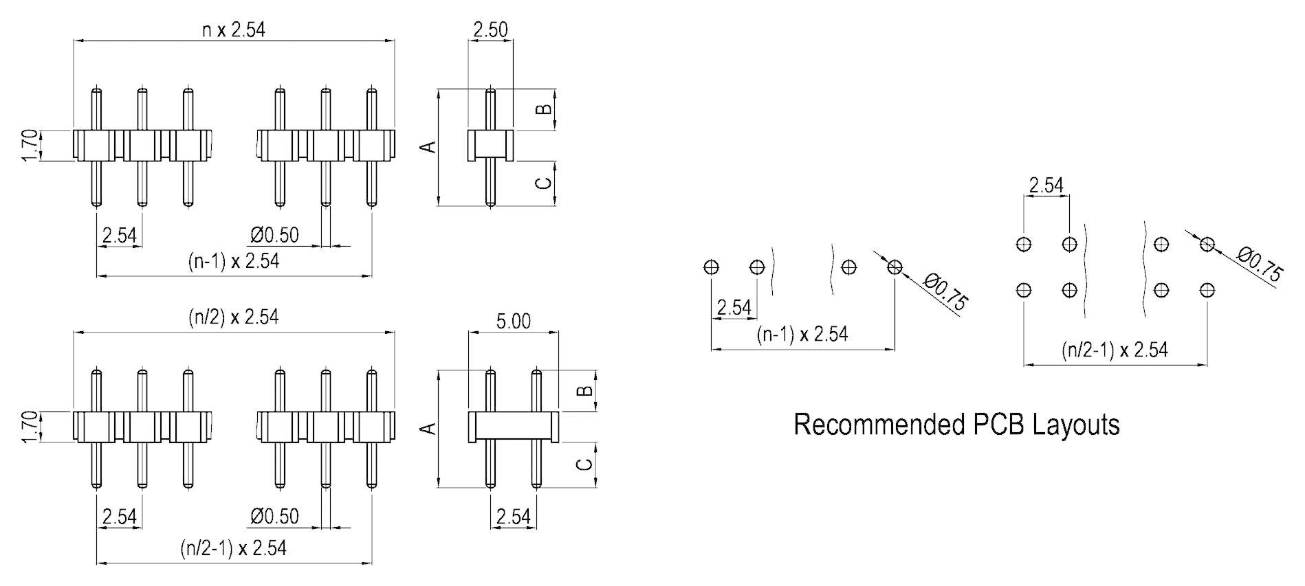 TRU Components Stiftleiste (Präzision) Anzahl Reihen: 1 Polzahl je Reihe: 40 TC-190408-040-1-00