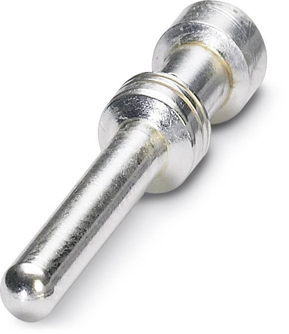 Metallstift oder Stecker mit zwei geriffelten Ringen in der Mitte, wahrscheinlich ein mechanisches oder elektronisches Bauteil.